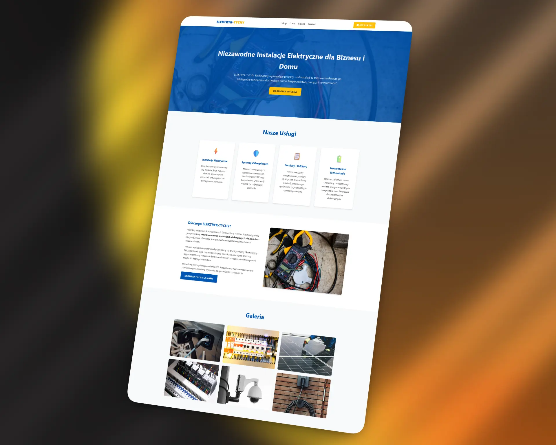 Projekt strony dla elektryka