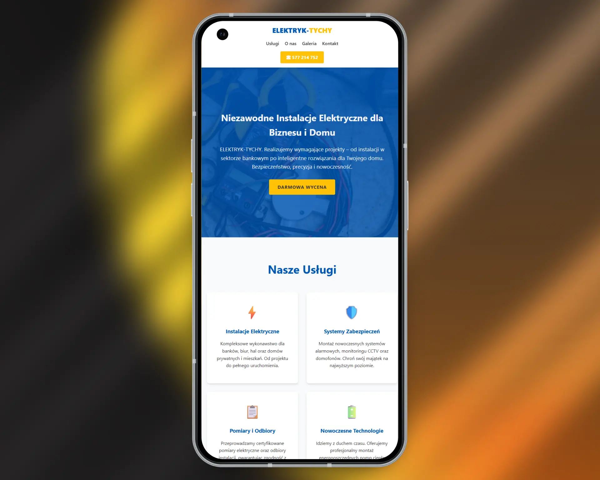 Projekt strony dla elektryka