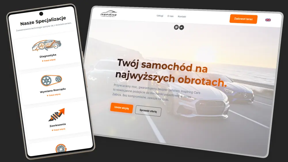Strona internetowa dla warsztatu samochodowego